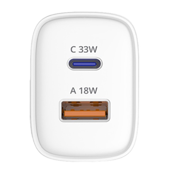 Фото - Мережевий зарядний пристрій Sigma mobile X-power 33W GaN, PD, QC (1xUSB-C + 1xUSB-A) White (PS33-01)